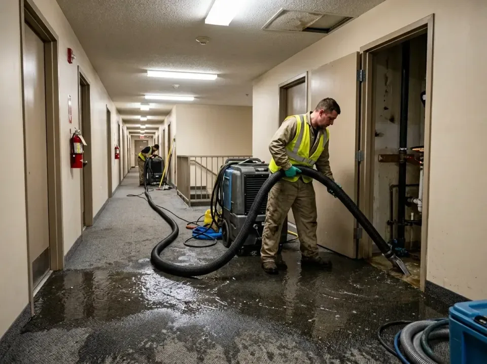 multi-unit-apartment-hallway-f-005 — frequently asked questions, Emergency Burst Pipe Water Extraction & Removal in Saddlebr…